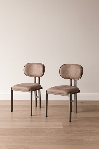 Atolye Casa Muriz Sandalye Cappuccino Ayak Vizon Kumaş