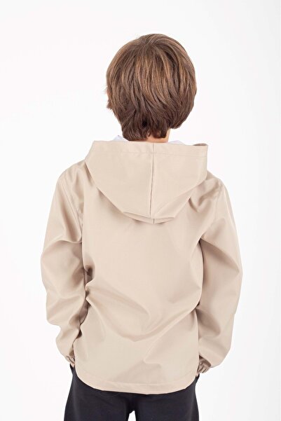 Mnk Baby&Kids Boy's Seasonal Water Repellent Raincoat with Snap Closure Pocket M00753 Beige
