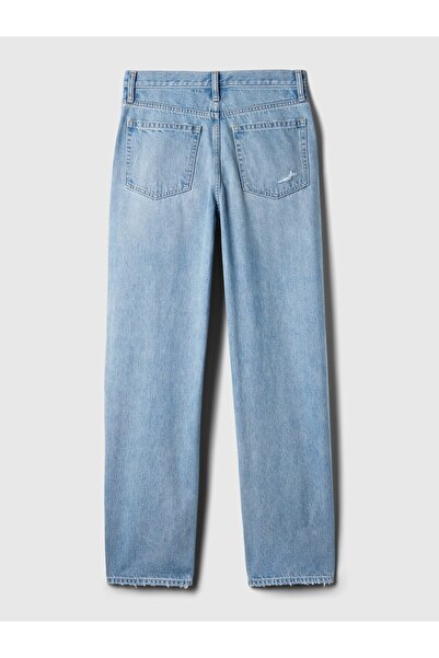 GAP Kadın Mavi High Rise Barrel Jean Pantolon