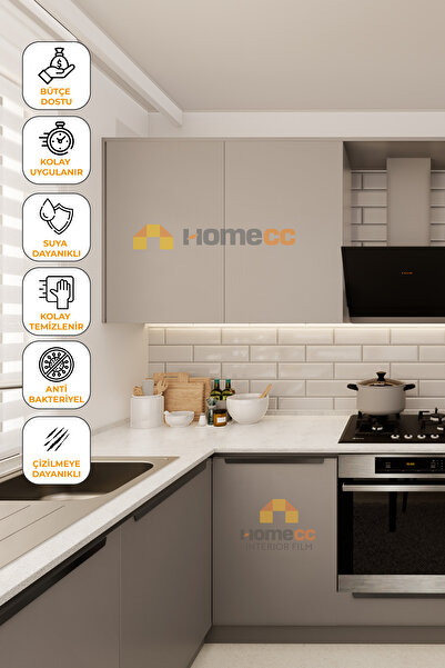 HOMECC İNTERİOR Yapışkanlı Folyo – SuperMat Seul – Mobilya, Duvar ve Kapı Kaplama – 120cm Genişlik – SM956