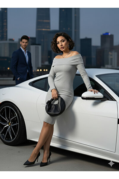 blck & premium Madonna Neck Midi Length Dress