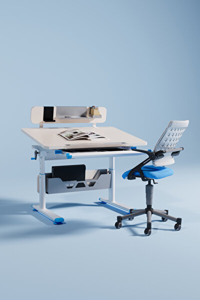 Creo Mobili Mini Vega Advanced Çalışma Masası ve Sandalye Seti, Yükseklik Aya...