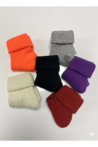 Çorap Kurdu 6 Pairs of Winter Thick Wool Curling Women's Socks