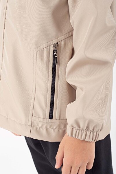 Mnk Baby&Kids Boy's Seasonal Water Repellent Raincoat with Snap Closure Pocket M00753 Beige