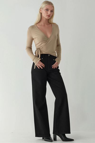 Hiccup Τζιν παντελόνι με ψηλόμεσο φαρδύ πόδι