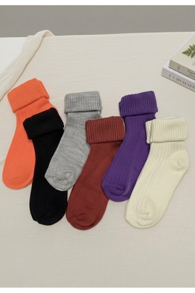 Çorap Kurdu 6 Pairs of Winter Thick Wool Curling Women's Socks