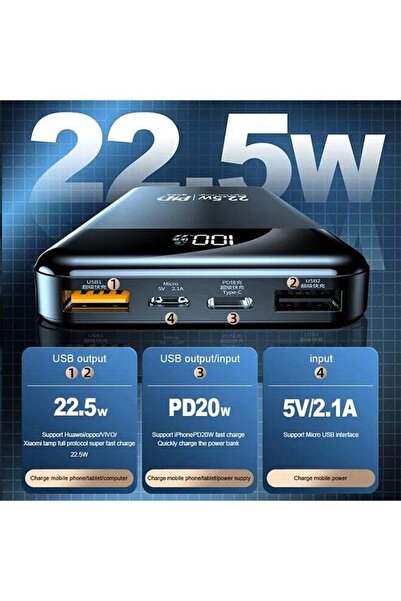 fulina Self-Contained Mobile Power Supply with Cable, 12,000mah Portable Charger ,Apple/Android (White)