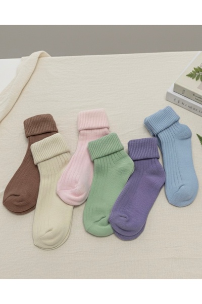 Çorap Kurdu 6 Pairs of Thick Winter Woolen Curled Women's Socks