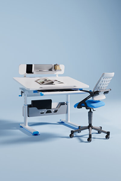 Creo Mobili Mini Vega Advanced Çalışma Masası ve Sandalye Seti, Yükseklik Aya...