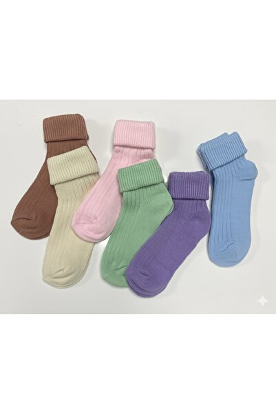 Çorap Kurdu 6 Pairs of Thick Winter Woolen Curled Women's Socks