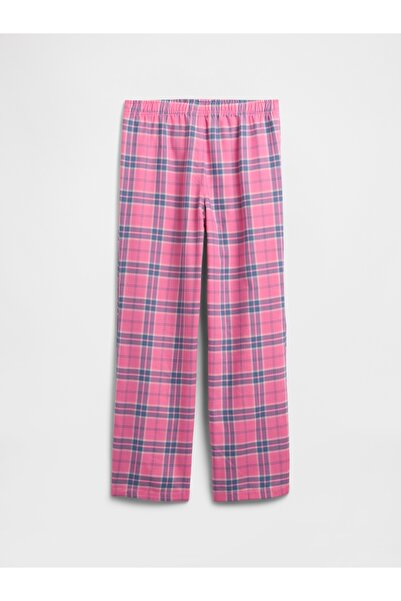 GAP Kız Çocuk Pembe %100 Geri Dönüştürülmüş Flannel Pijama Altı