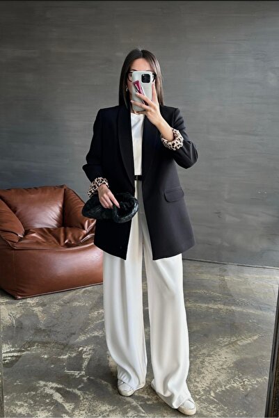 Safgiyim44 Shawl Collar Leopard Lined Jacket Black