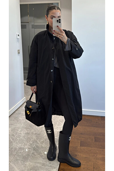 My Blog Black Pocketed Long Coat - 9602