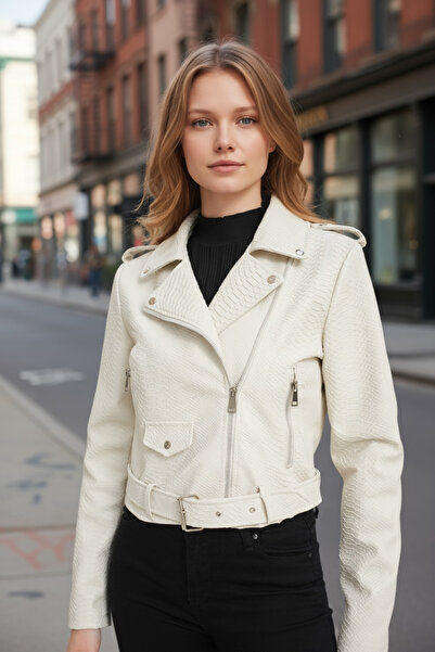 İLKCET MODA Жіноча куртка зі зміїної шкіри