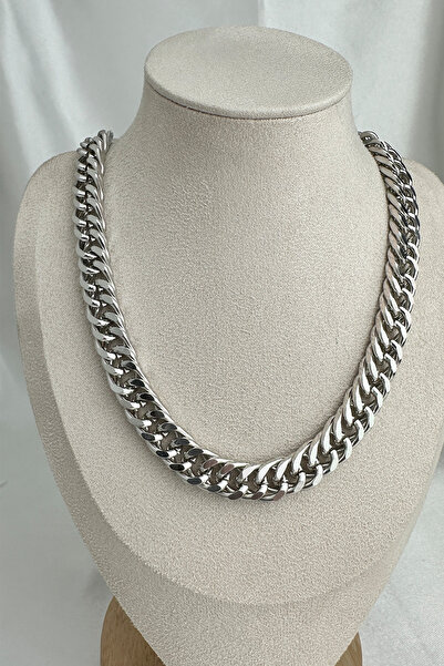 Modex Gümüş Rengi Zincir Kolye