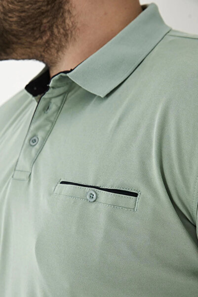 Maccali Men's 5 Pack Large Size Long Basic Polo Neck T-Shirt