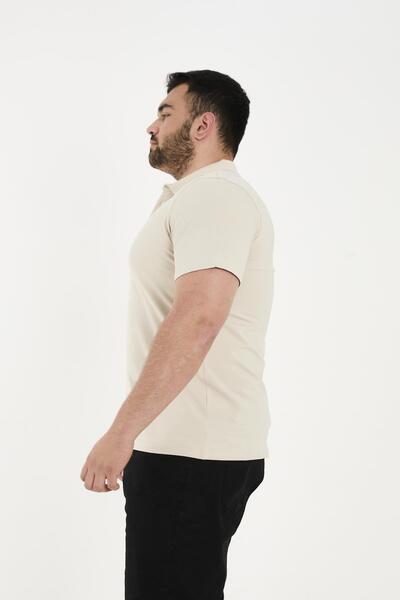 Maccali Ανδρικό Elite Comfort κοντομάνικο Basic καλοκαιρινό μπλουζάκι με γιακά πόλο κρέμα