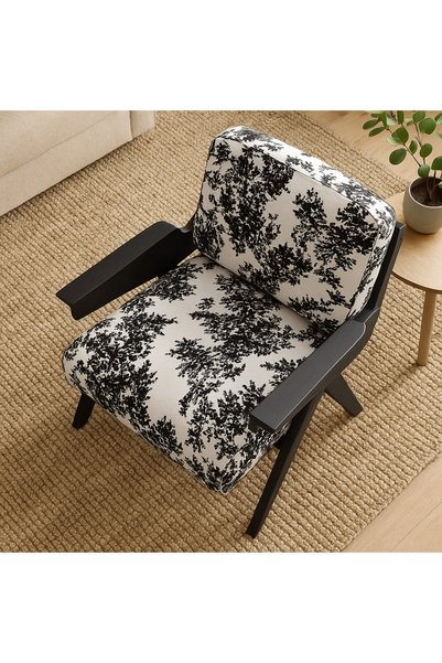 HOMEZ NEED Upholstered chair with oak frame