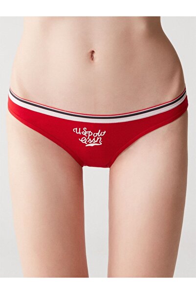 U.S. Polo Assn. Kadın Kırmızı - Lacivert 3 Lü Slip