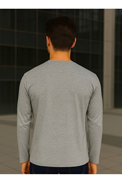 Maccali Чоловічий довгий рукав щоденний зручний базовий сірий світшот