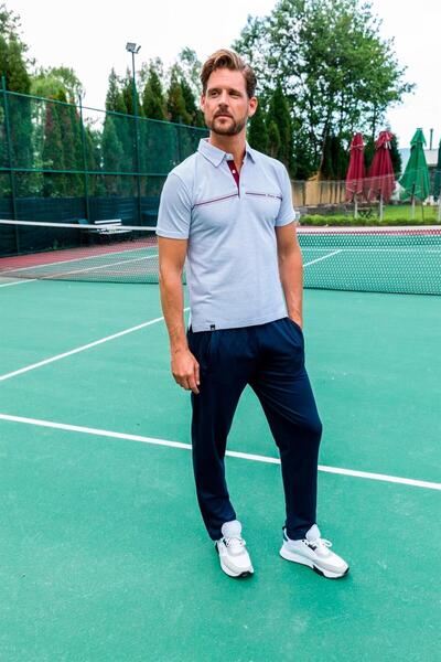 Piyera Men's White Single Jersey Polo Neck Short Sleeve T-Shirt, Slim Fit Sli...