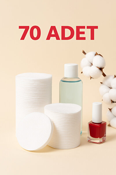 nistabolje 1 Paket 70 Adet Pamuk Makyaj Temizleme Pamuğu Pedi