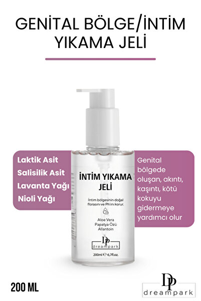 DREAMPARK Genital Bölge Temizleyici, Koku, Akıntı Giderici, Ph Dengeli Intim Yıkama Jeli 200 ml