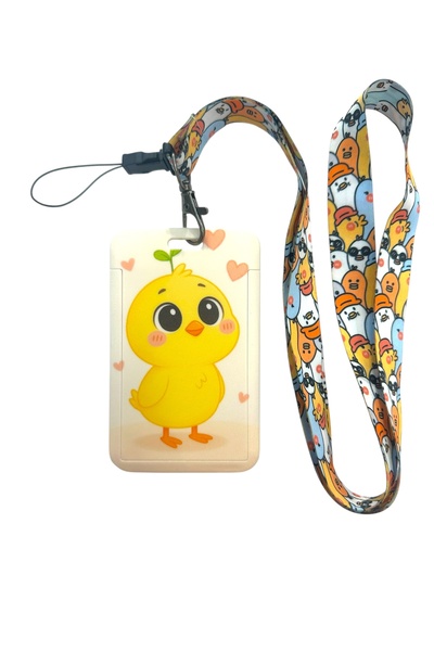 RoyalVance Yaka Kartı İpli Kartlık Koruyucu Askılı Kart Tutucu Kartlık Civciv...