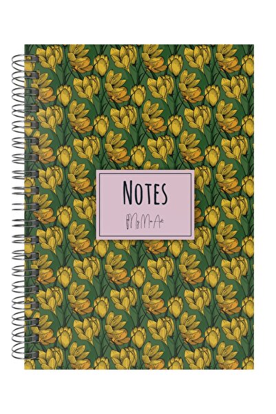 My Mia Art Magnolia-Mini Hard Cover Spiral Notebook, 12X17 cm