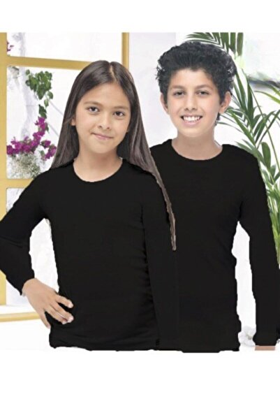 Malabadi Lenjerie termică neagră cu mânecă lungă unisex pentru copii 90405
