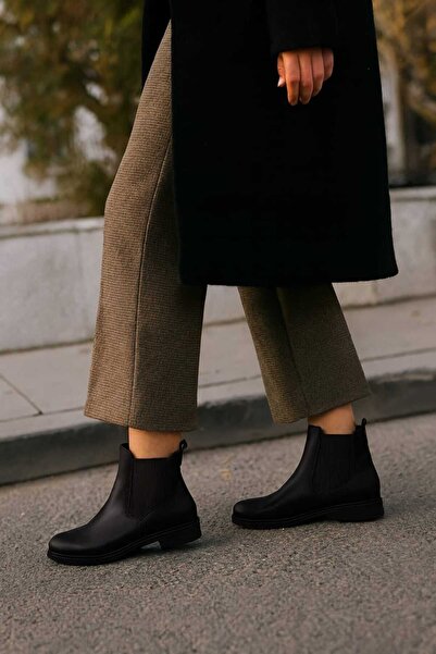 POTEEN Edi Kadın Lastik Detaylı Bot P309-Sİyah