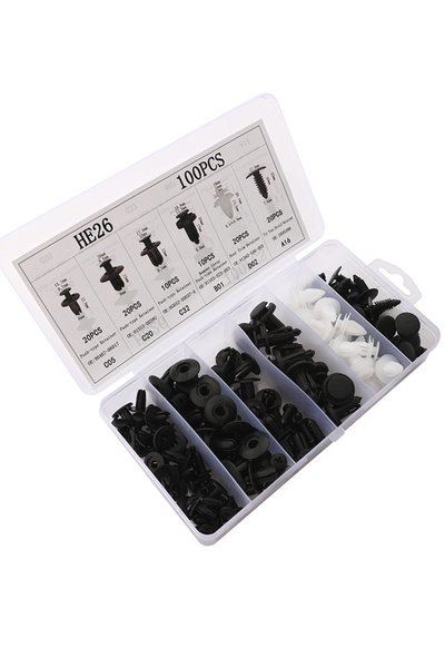 Lawazim 100-Piece Car Retainer Clips Set - Push Pin Rivets for Universal Vehicles