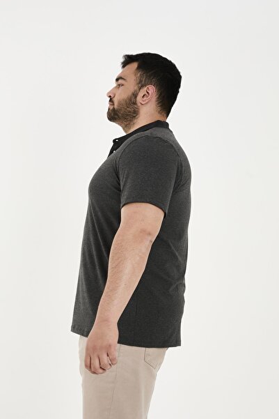 Maccali Short Sleeve Basic Summer Polo Neck T-Shirt Smoked