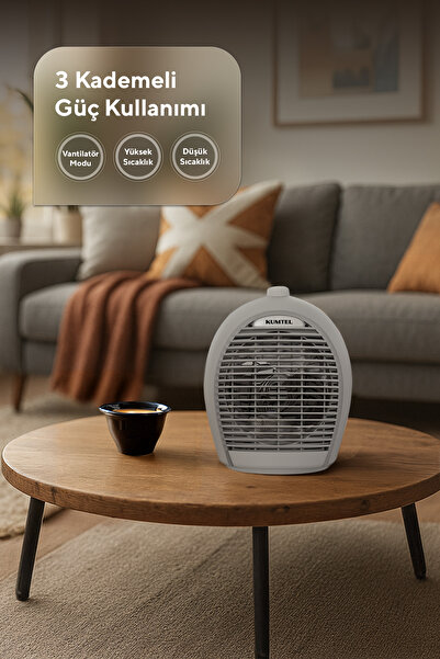 KUMTEL Fanlı Isıtıcı 2000 W Lx-6331 Gri