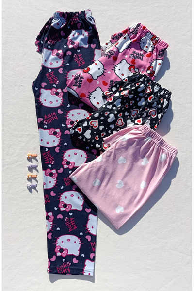 siyalife Kışlık Süet Yumuşak Dokulu 4'lü Kadın Pijama