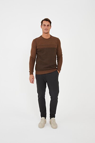 Maccali Ανδρικό χειμερινό καφέ φούτερ CityChic με μονόχρωμο λαιμόκοψη