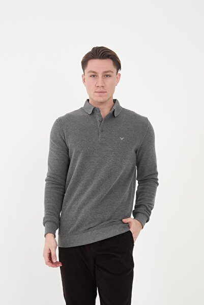 Maccali Ανδρικό μπλουζάκι Elite Comfort Basic Winter Grey Polo Collar