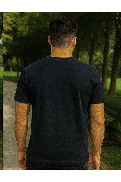 Maccali Ανδρικό κοντομάνικο μπλουζάκι με στάμπα με λαιμόκοψη Navy Blue