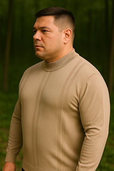 Maccali Ανδρικό πλεκτό πουλόβερ με ρίγες σε μεγάλο μέγεθος