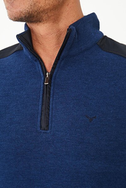 Maccali Ανδρικό χειμερινό μπλουζάκι με μοτίβο ώμου Streamline μπλε