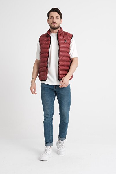 Piyera Erkek Polyester Elyas Bordo Kapitone Yelek - 1004