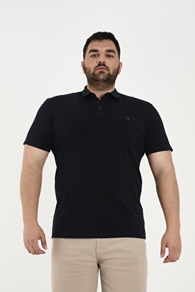 Maccali Ανδρικό Timeless Basic μακρύ μασίφ μπλουζάκι πόλο με τσέπες Navy Blue