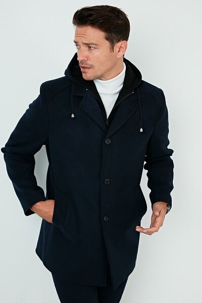 Buratti Бавовняний капюшонний кашеміровий пальто для чоловіків ПАЛЬТО 5841013