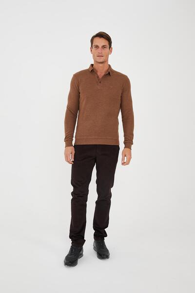 Maccali Ανδρικό μπλουζάκι Elite Comfort Basic Winter Cinnamon Polo με λαιμόκοψη