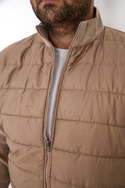 Maccali Men's Large Size Zip-Up Cardigan Oversized Cream Sweatshirt