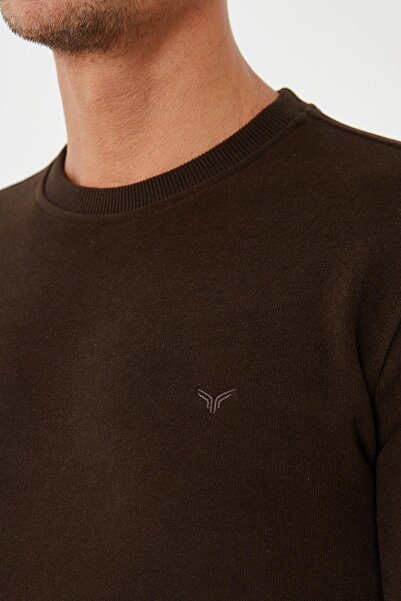 Maccali Мъжки ComfortFit дълъг велосипеден яка Basic K. Кафе суитшърт