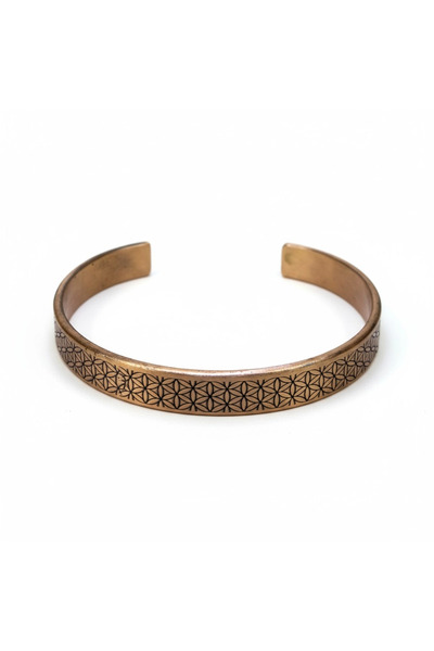 EFEMİR Yaşam Çiçeği Desenli Bakır Bileklik