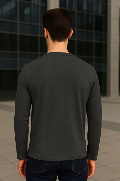 Maccali Ανδρικό μακρυμάνικο casual βασικό καπνιστό φούτερ