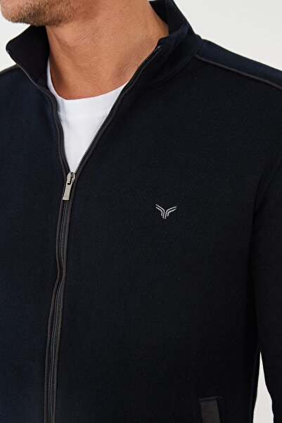 Maccali Ανδρικό φούτερ PeakLayer Basic Winter Navy με τσέπες με φερμουάρ