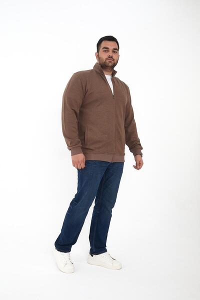 Maccali Мъжка пуловер с цип Battal Vizon в голям размер